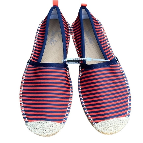 SeaStar Beachcomber Espadrille Orange and Blue Striped Size 7W - Picture 1 of 7
